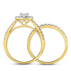 14kt Yellow Gold Womens Round Diamond Bridal Wedding Engagement Ring Band Set 1.00 Cttw (Certified)