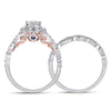 14kt Two-tone Gold Womens Round Diamond Bridal Wedding Engagement Ring Band Set 3/4 Cttw (Certified)