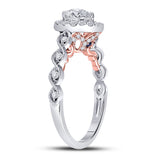 14kt Two-tone Gold Womens Pear Diamond Solitaire Bridal Wedding Engagement Ring 3/4 Cttw (Certified)