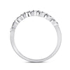 14kt White Gold Womens Round Diamond Classic Stackable Band Ring 1/20 Cttw