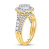 14kt Yellow Gold Womens Princess Diamond Bridal Wedding Engagement Ring Band Set 1.00 Cttw