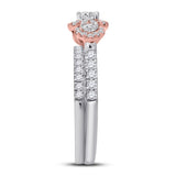 14kt Two-tone Gold Womens Round Diamond Bridal Wedding Engagement Ring Band Set 1.00 Cttw (Certified)