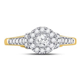 14kt Yellow Gold Womens Round Diamond Solitaire Bridal Wedding Engagement Ring 1/2 Cttw (Certified)