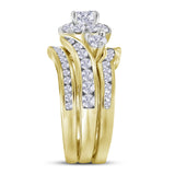 14kt Yellow Gold Womens Round Diamond Bridal Wedding Engagement Ring Band Set 2.00 Cttw (Certified)