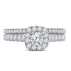 14kt White Gold Womens Round Diamond Bridal Wedding Engagement Ring Band Set 1.00 Cttw (Certified)