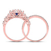 14kt Rose Gold Womens Round Diamond Bridal Wedding Engagement Ring Band Set 1.00 Cttw