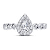 14kt Two-tone Gold Womens Pear Diamond Solitaire Bridal Wedding Engagement Ring 3/4 Cttw (Certified)