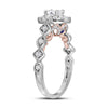 14kt Two-tone Gold Womens Round Diamond Solitaire Bridal Wedding Engagement Ring 3/4 Cttw (Certified)