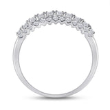 14kt White Gold Womens Round Diamond Classic Anniversary Band Ring 3/4 Cttw