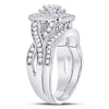 14kt White Gold Womens Round Diamond Bridal Wedding Engagement Ring Band Set 1.00  (Certified)