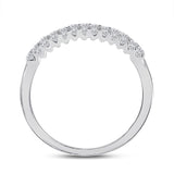 14kt White Gold Womens Round Diamond Classic Anniversary Ring 1/2 Cttw