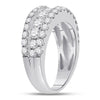 14kt White Gold Womens Round Diamond Anniversary Band Ring 2.00 Cttw