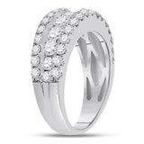 14kt White Gold Womens Round Diamond Anniversary Band Ring 2.00 Cttw
