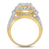 14kt Yellow Gold Womens Round Diamond Cluster Bridal Wedding Engagement Ring 3.00 Cttw