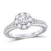 14kt White Gold Womens Round Diamond Solitaire Bridal Wedding Engagement Ring 1.00 Cttw (Certified)