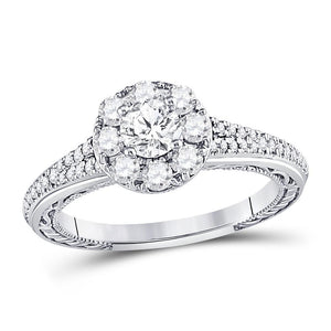 14kt White Gold Womens Round Diamond Solitaire Bridal Wedding Engagement Ring 1.00 Cttw (Certified)