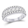 14kt White Gold Womens Round Diamond Anniversary Band Ring 2.00 Cttw