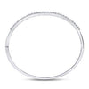 14kt White Gold Womens Round Diamond 3-Row Bangle Bracelet 1-7/8 Cttw