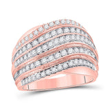 14kt Two-tone Gold Womens Round Diamond Fashion Band Ring 1.00 Cttw
