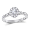 14kt White Gold Womens Oval Diamond Solitaire Bridal Wedding Engagement Ring 1/5 Cttw (Certified)