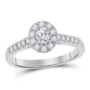 14kt White Gold Womens Oval Diamond Solitaire Bridal Wedding Engagement Ring 1/5 Cttw (Certified)