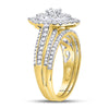 14kt Yellow Gold Womens Round Diamond Bridal Wedding Engagement Ring Band Set 1.00 Cttw (Certified)
