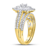 14kt Yellow Gold Womens Round Diamond Bridal Wedding Engagement Ring Band Set 1.00 Cttw (Certified)