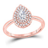 14kt Rose Gold Womens Pear Diamond Solitaire Bridal Wedding Engagement Ring 3/4 Cttw (Certified)