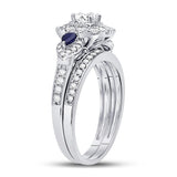 14kt White Gold Womens Round Diamond Bridal Wedding Engagement Ring Band Set 1.00 Cttw (Certified)