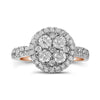 14kt Two-tone Gold Womens Round Diamond Fashion Cluster Ring 2.00 Cttw