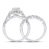 14kt White Gold Womens Round Diamond Bridal Wedding Engagement Ring Band Set 2.00 Cttw (Certified)