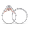 14kt Two-tone Gold Womens Round Diamond Bridal Wedding Engagement Ring Band Set 3/4 Cttw (Certified)