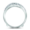 14kt White Gold Womens Baguette Diamond Wrap Ring Guard Enhancer 3/4 Cttw
