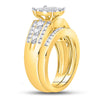 14kt Yellow Gold Womens Princess Diamond Bridal Wedding Engagement Ring Band Set 1.00 Cttw