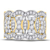 14kt Yellow Gold Womens Round Diamond Right Hand Band Ring 1-1/3 Cttw