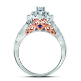14kt Two-tone Gold Womens Round Diamond Bridal Wedding Engagement Ring Band Set 1.00 Cttw (Certified)