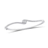 14kt White Gold Womens Round Diamond Bypass 2-stone Bracelet 3/4 Cttw (Certified)