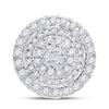 14kt Yellow Gold Womens Princess Diamond Fashion Halo Cluster Pendant 1/2 Cttw