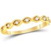 14kt Yellow Gold Womens Round Diamond Classic Stackable Band Ring 1/10 Cttw