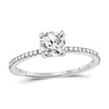 14kt White Gold Womens Round Diamond Solitaire Bridal Wedding Engagement Ring 1.00 Cttw (Certified)