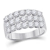 14kt White Gold Womens Round Diamond Anniversary Band Ring 2.00 Cttw