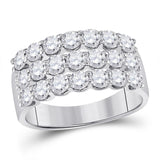 14kt White Gold Womens Round Diamond Anniversary Band Ring 2.00 Cttw