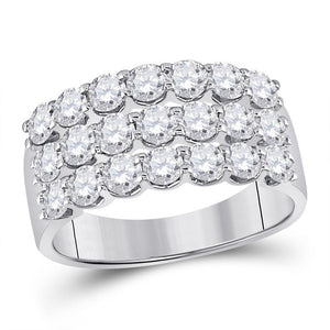 14kt White Gold Womens Round Diamond Anniversary Band Ring 2.00 Cttw
