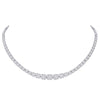 14kt White Gold Womens Round Diamond Graduated Tennis Necklace 9-3/8 Cttw