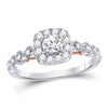 14kt Two-tone Gold Womens Round Diamond Solitaire Bridal Wedding Engagement Ring 3/4 Cttw (Certified)