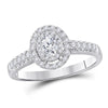 14kt White Gold Womens Oval Diamond Solitaire Bridal Wedding Engagement Ring 1/2 Cttw (Certified)