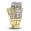 14kt Yellow Gold Womens Princess Diamond Bridal Wedding Engagement Ring Band Set 2-1/2 Cttw