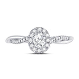 14kt White Gold Womens Oval Diamond Solitaire Bridal Wedding Engagement Ring 1/3 Cttw (Certified)