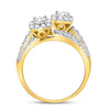 14kt Yellow Gold Womens Princess Diamond Bridal Wedding Engagement Ring Band Set 1.00 Cttw