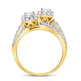 14kt Yellow Gold Womens Princess Diamond Bridal Wedding Engagement Ring Band Set 1.00 Cttw
